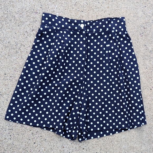 1990's 90's POLKA DOT SHORTS retro dressy S - Picture 7 of 10